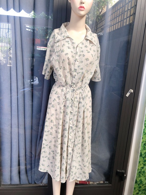 Đầm voan tay ngắn họa tiết giao ngẫu nhiên | BigBuy360 - bigbuy360.vn