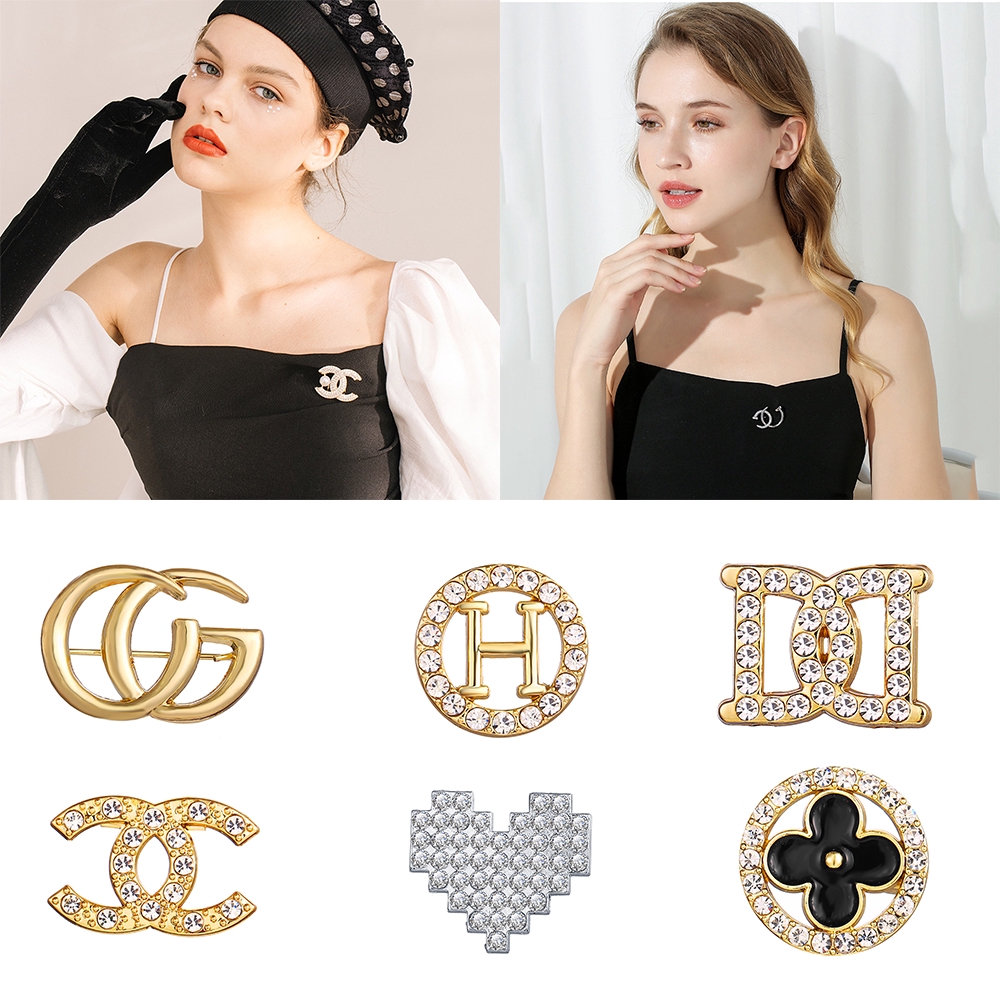 Cài áo hình trái tim đính pha lê phong cách cổ điển thanh lịch dành cho nữ