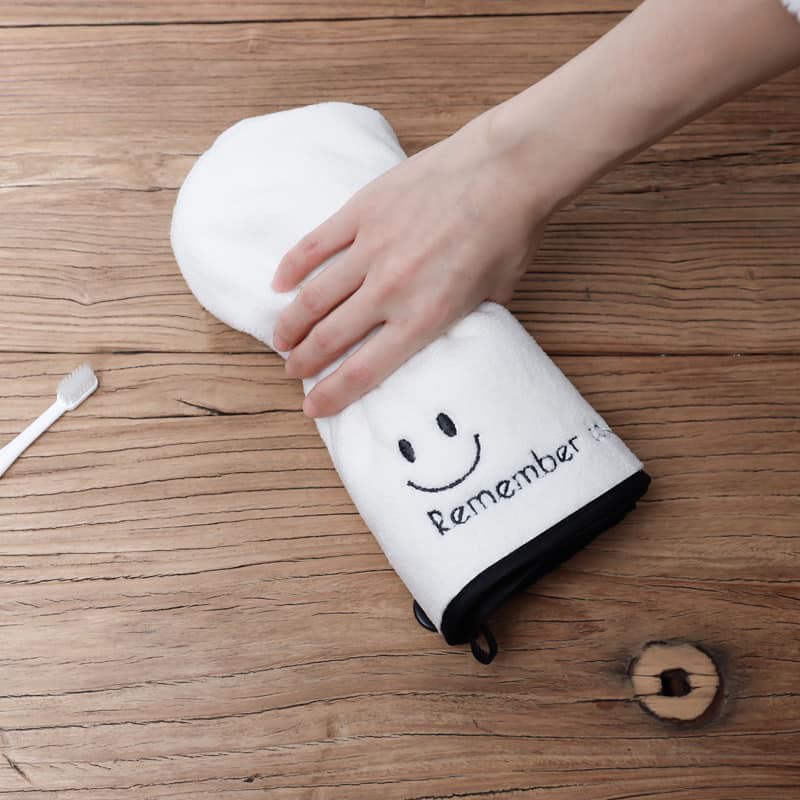 Khăn ủ tóc cotton smile lau khô siêu tốc