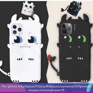 Ốp Lưng Iphone ⚡ Freeship ⚡Ốp SIlicon Night Fury Light Fury ⚡ Iphone6/6s/6P/6SP/7/8/7P/8P/X/Xs/XR/Xsmax/11/11Pro/11Proma