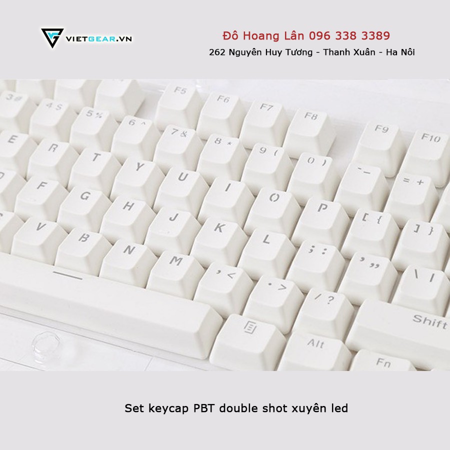 Bộ keycap PBT double shot xuyên led