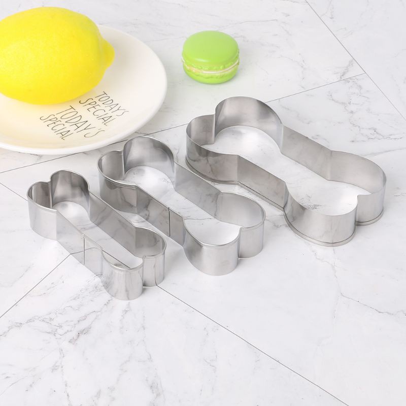 Bộ 3 Khuôn Cắt Bánh Quy Hình Xương Chó Bằng Thép Không Gỉ