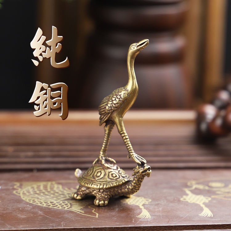 Giá Đỡ Trầm Hương Bằng Đồng Nguyên Chất Có Tay Cầm Hình Chú Rùa / Chim Hạc Phong Cách Cổ Điển