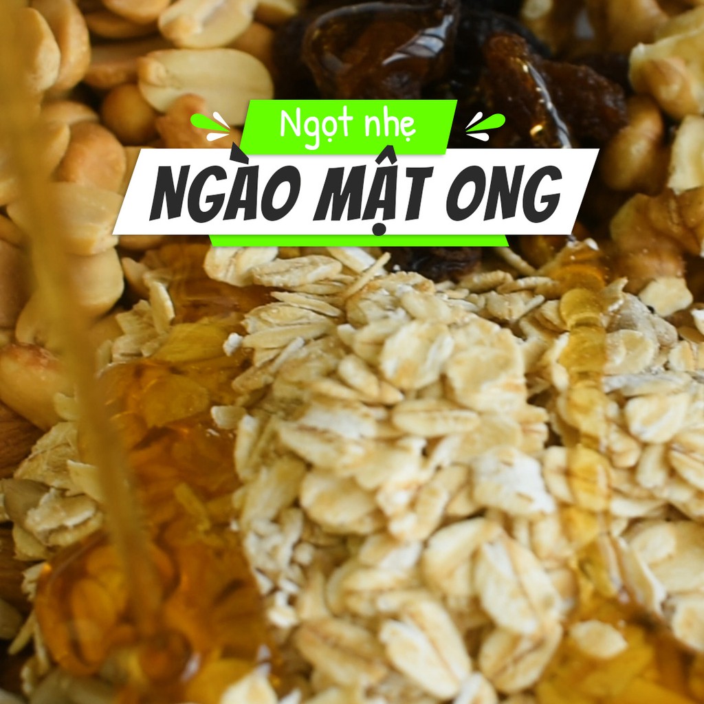 GRANOLA KHÔNG ĐƯỜNG ĂN KIÊNG | PHỦ BƠ HẠNH NHÂN - NGÀO MẬT ONG I 10 LOẠI HẠT &amp; QUẢ KHÔ | 'M ON DIET | 250g - 500g