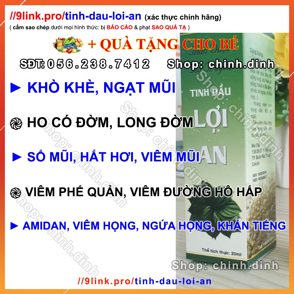 Tinh Dầu Lợi An Chính Hãng, Bôi Mũi, Tri Ho Đờm, Viêm Mui, Khò Khè, Ngạt Mũi