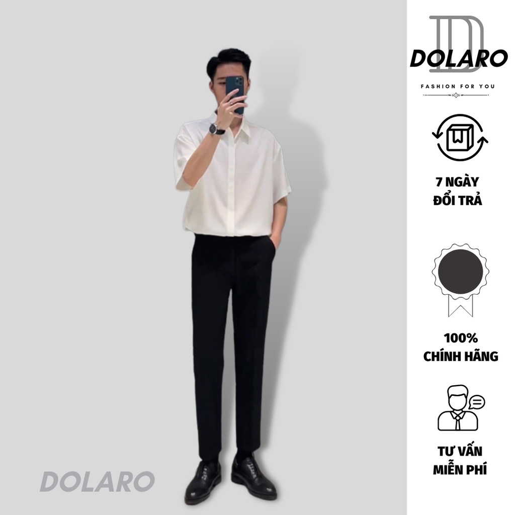 Quần tây nam DOLARO ống suông chất tuyết mưa chống nhắn chống xù
