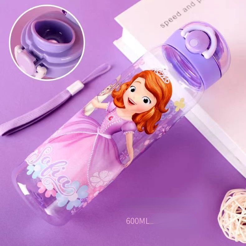Bình Nước Họa Tiết Hoạt Hình Disney Đáng Yêu Dành Cho Bé | Bình Nước Thể Thao Hình Người Nhện Độc Đáo Cho Bé 600ml