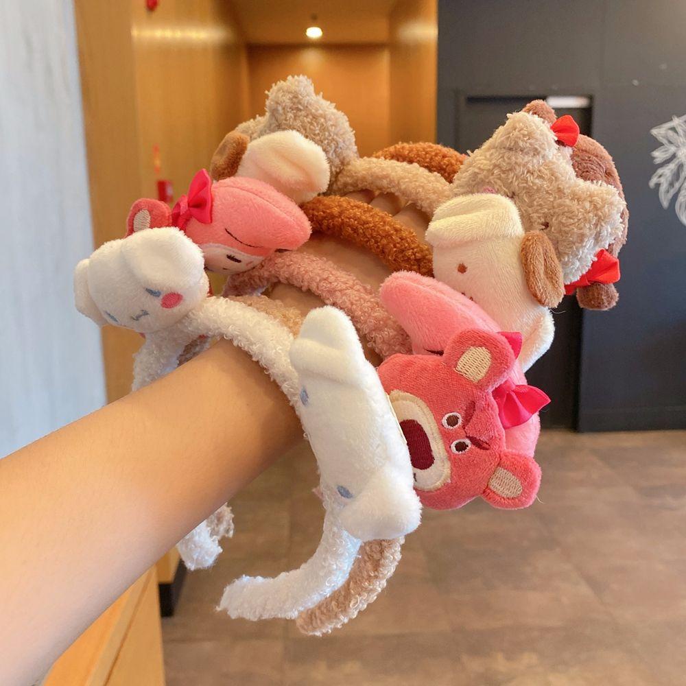 TWINKLE Băng Đô Rửa Mặt Trang Điểm Thiết Kế Búp Bê Hoạt Hình Bằng Vải Lông Dành Cho