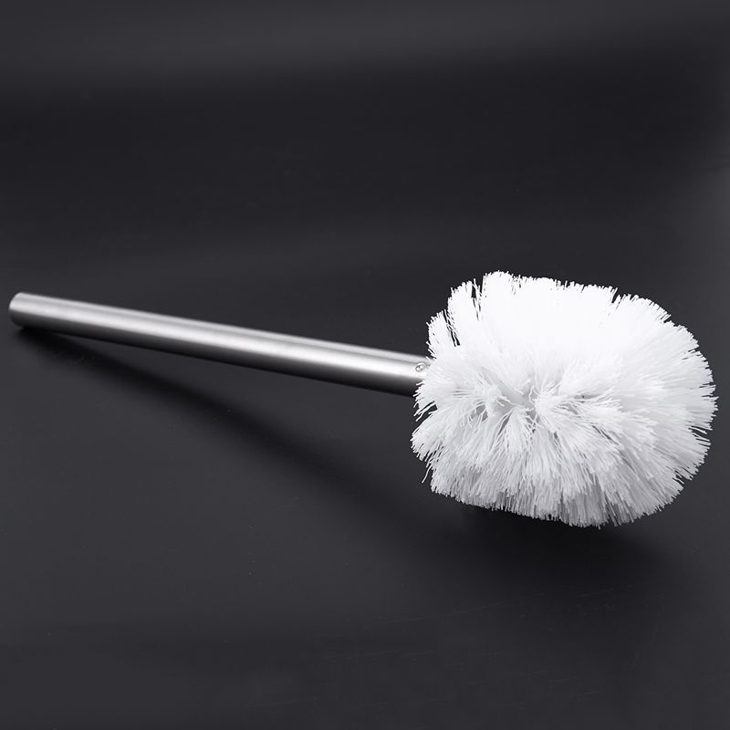 Bàn chải chà bồn cầu bằng thép không gỉ màu trắng 8*35cm