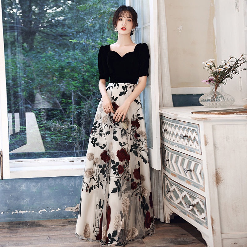 Đầm Dự Tiệc Tay Ngắn Dáng Ôm Dài Thời Trang Sang Trọng Cho Nữ
