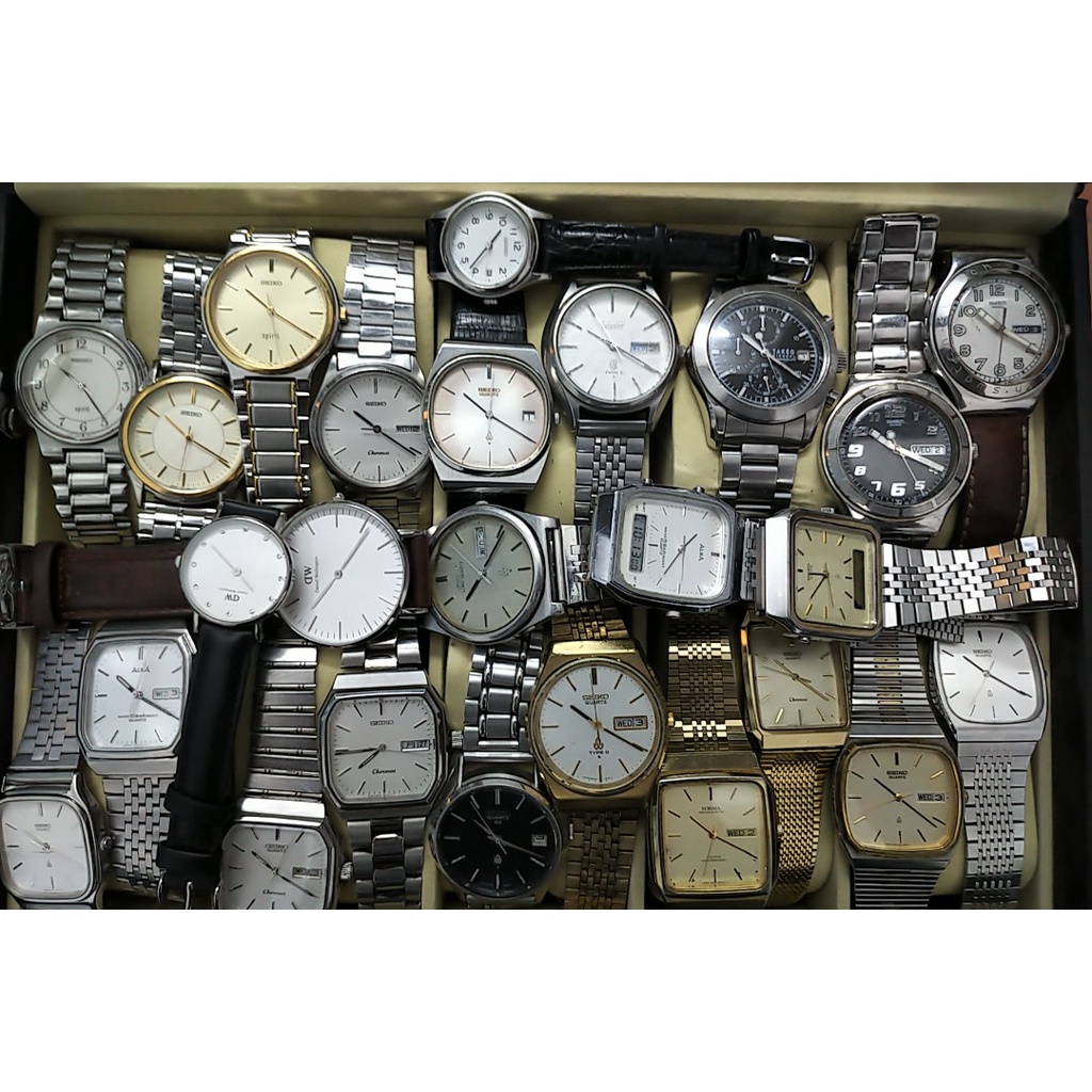 Đồng hồ si nam nữ Nhật Citizen Seiko Alba hàng 2hand chạy pin hoặc cơ mặt vuông/tròn link 2 | BigBuy360 - bigbuy360.vn