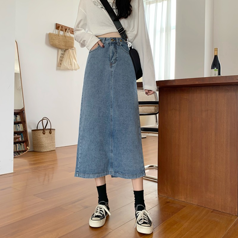 Chân Váy Denim Dáng Chữ A Lưng Cao Thời Trang Cho Nữ | BigBuy360 - bigbuy360.vn