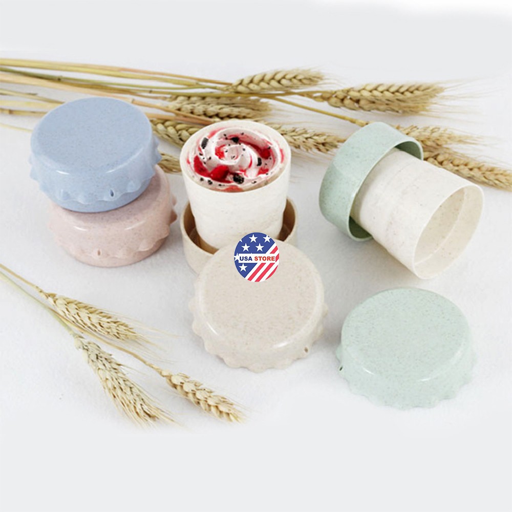 Cốc Ly Uống Nước Gấp Gọn Nhựa Lúa Mạch Cá Nhân Văn Phòng Bỏ Túi