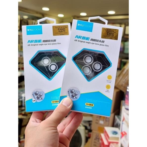 Bộ 3 Dán mắt camera Kuzoom trong suốt cho iPhone 14, 14 Pro, 14 Max, 14 Pro Max bảo vệ mắt camera siêu tốt