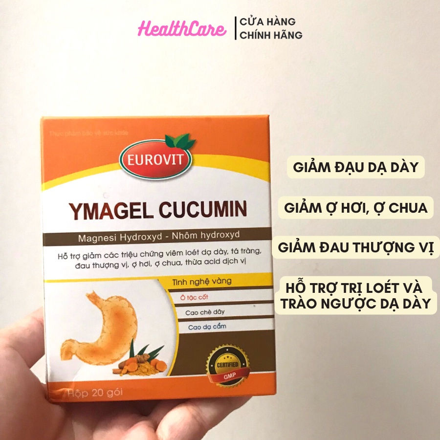 Gel Uống Giảm Đau Dạ Dày - Ymagel Cucumin Giảm Ợ Hơi Ợ Chua, Giảm Viêm Loét Dạ Dày Tá Tràng