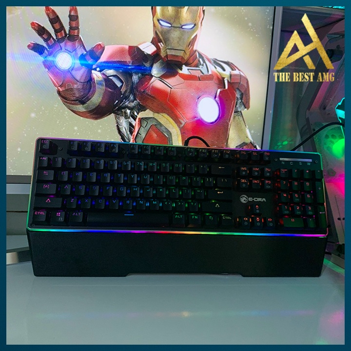 Bàn Phím Cơ Gaming Xuyên Led RGB EDRA EK308 Bàn Phím Máy Tính Laptop Có Dây Chơi Game