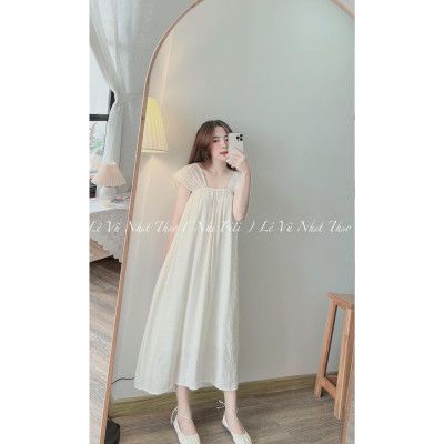 Váy tơ 2 dây bản to lót lụa hàng đẹp mới xinh tiểu thư