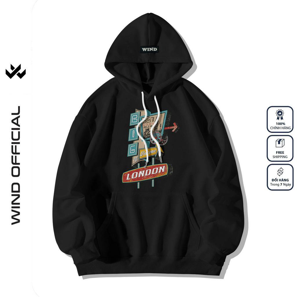 Áo hoodie unisex form rộng WIND LONDON thời trang áo khoác nam nữ oversize ulzzang