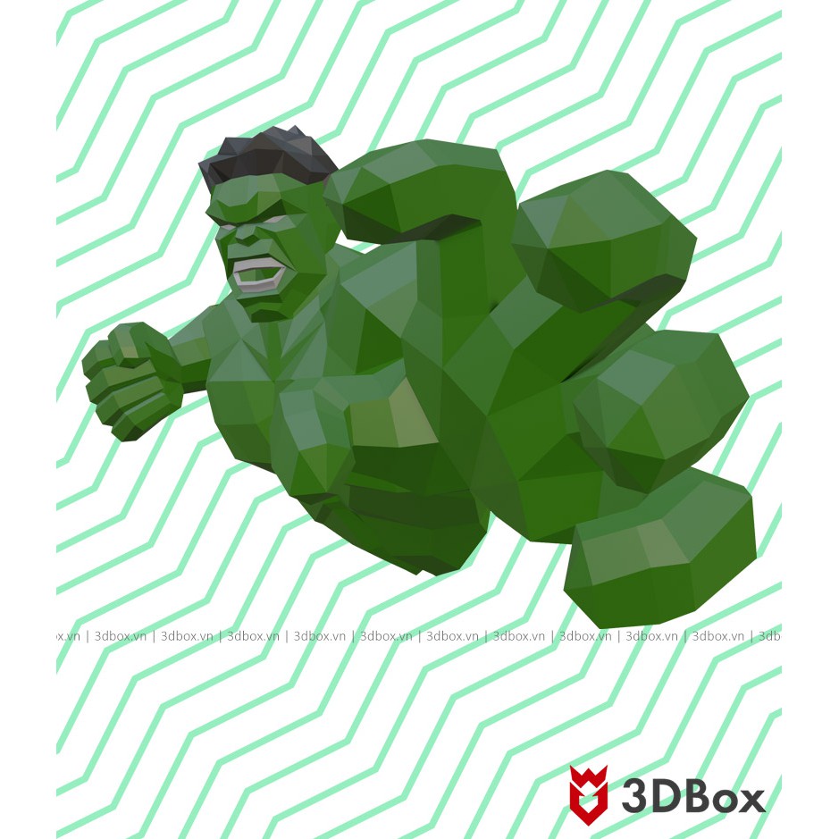 Người khổng lồ xanh Hulk (Size XXL)- Mô hình giấy 3D Papercraft