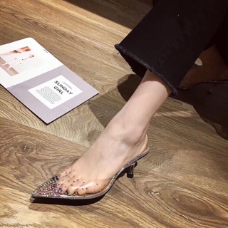 Sandal trong đính đá 6p