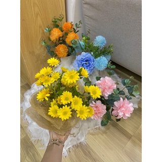 Bình cúc hoạ mi vàng bọc vải