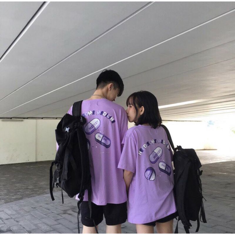 Áo Thun Unisex Tay Lỡ Form Rộng Phông Cách Hàn Quốc Freesize