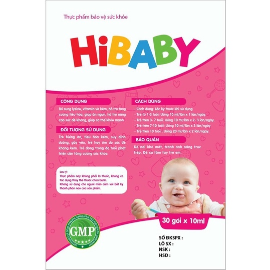 [Chính hãng] Siro Hibaby giúp trẻ ăn ngon cải thiện hệ tiêu hóa Hồng Tâm - Đông Y Hồng Tâm