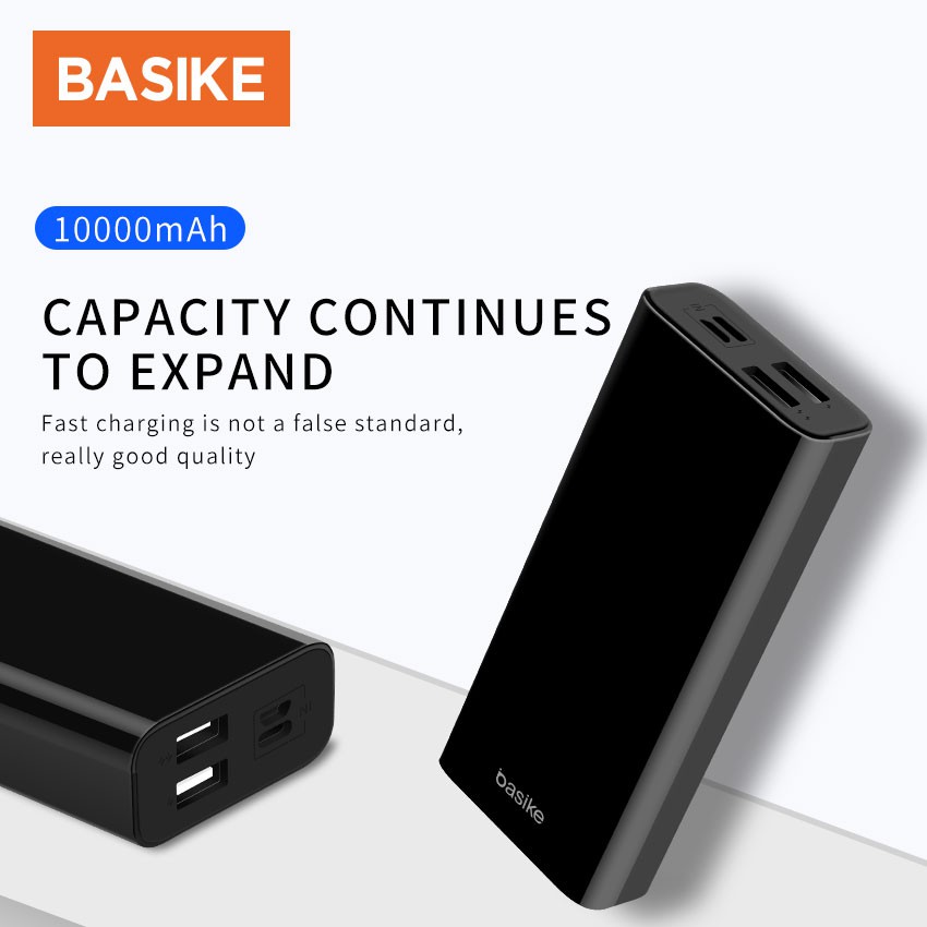 Sạc dự phòng BASIKE BSK-PT816 10000mAh hiển thị LED kèm cáp sạc