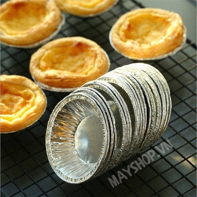 50 Khuôn tart nhôm / Đế tart bạc tròn mã 207