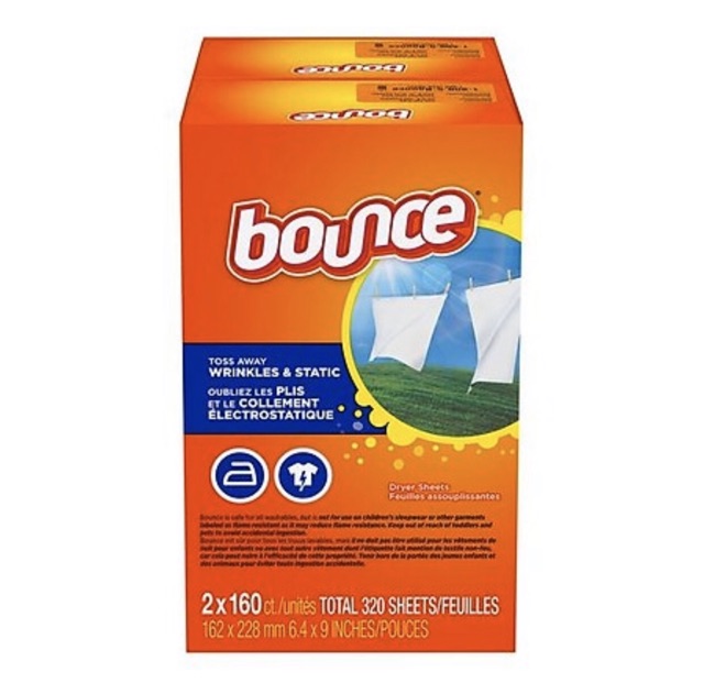 LỐC GIẤY THƠM QUẦN ÁO BOUNCE 160 TỜ(TOTAL 160 SHEETS) CỦA MỸ