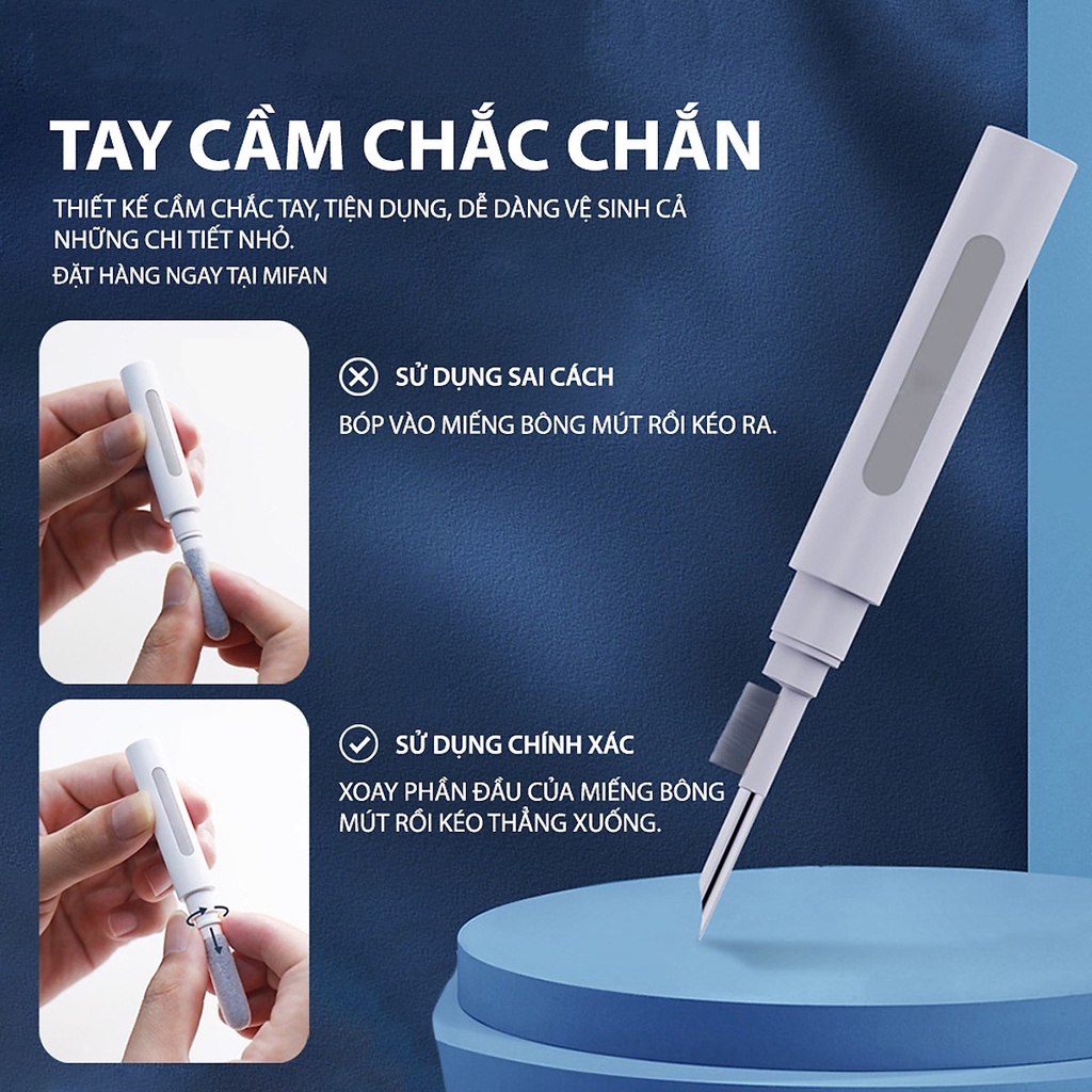Bút vệ sinh tai nghe Airpods Pro 1/2/Pro đa năng, dụng cụ tai nghe True Wireless TW