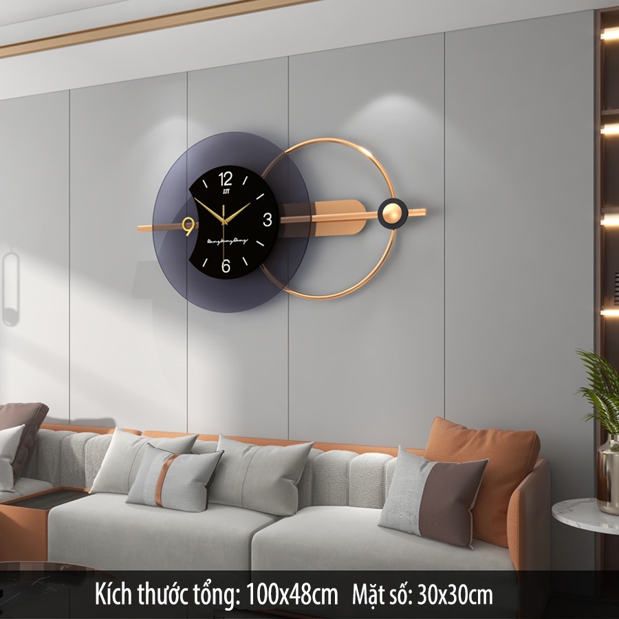 Đồng Hồ Treo Tường Trang Trí phòng khách sang trọng treo phòng ăn phòng ngủ phong cách tối giản hiện đại - Đồng hồ decor