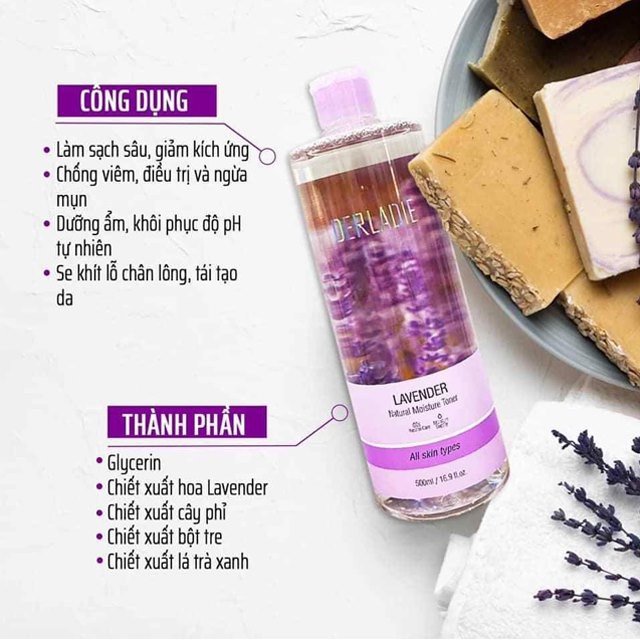 Nước hoa hồng Derladie Lavender Natural Moisture Toner 500ml