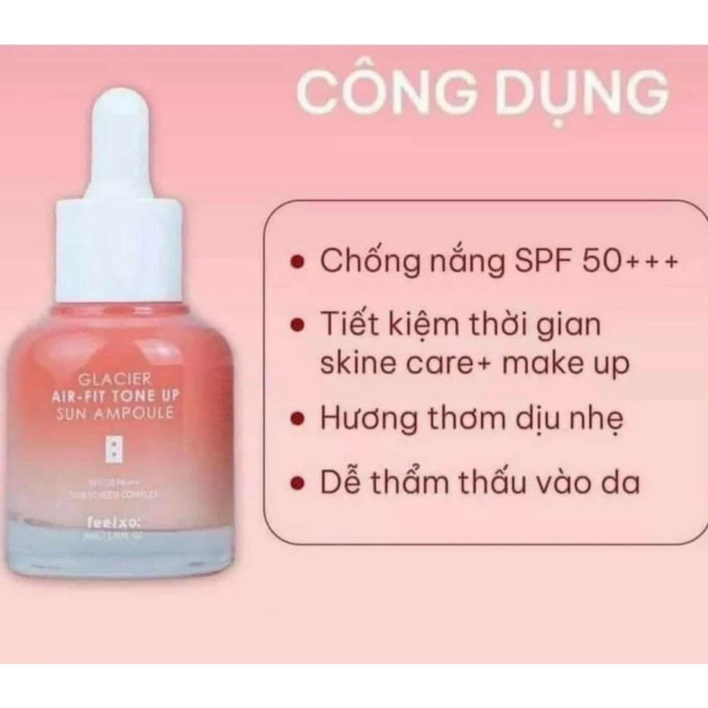 Tinh Chất Chống Nắng, Nâng Tone Feelxo Glacier Air- Fit Tone Up Sun Ampoule 30ml