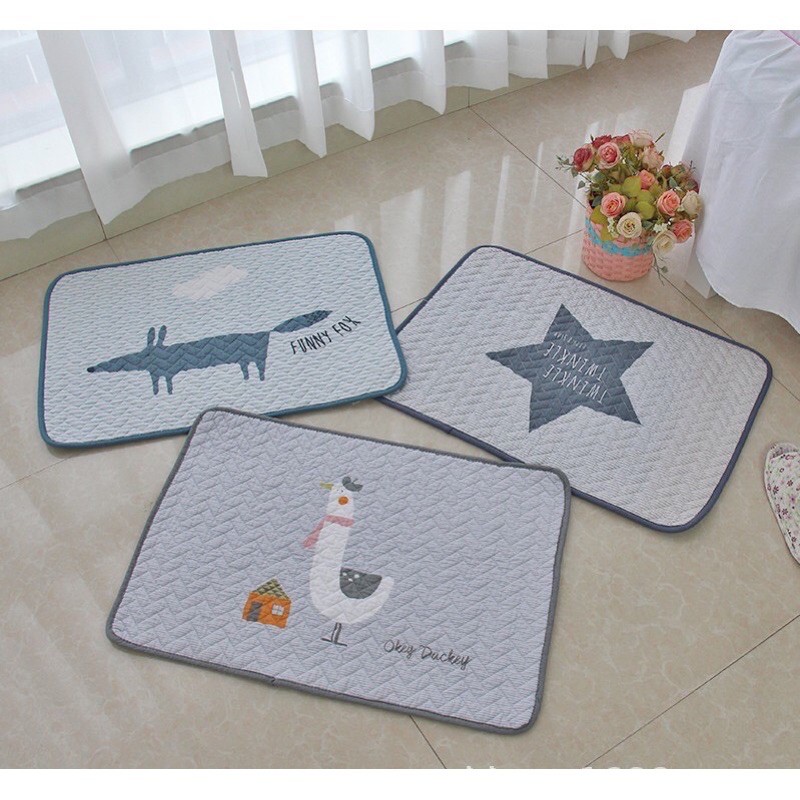 Thảm chùi chân, thảm quilt thảm nhà tắm chất liệu bông chần thấm hút tốt