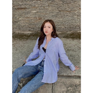 TheBlueTshirt - Áo Sơ Mi Phom Rộng Nữ - Oversized Patch Shirt