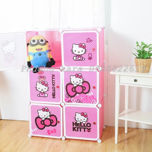 {XẢ KHO}- TỦ NHỰA QUẦN ÁO LẮP GHÉP 6 Ô. Tặng kèm 1 treo đồ.