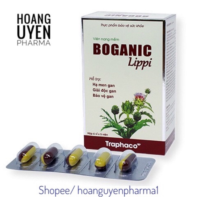 Viên giải độc gan Boganic Lippi - Hộp 30 viên