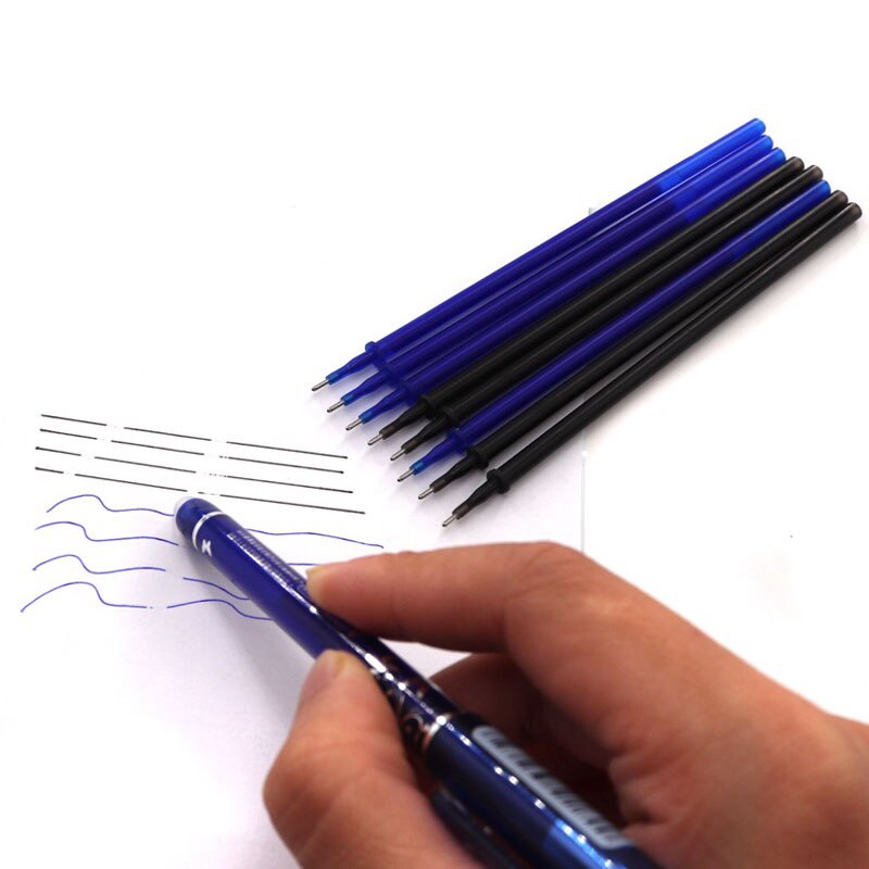 Bộ 12 cây bút bi viết mực gel màu đen / xanh dương ngòi 0.38mm xóa được tiện dụng