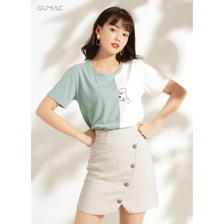 Chân váy nữ lệch tà GUMAC CV10943_XAM