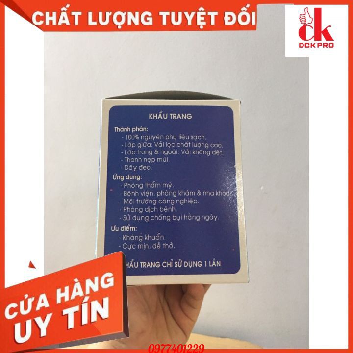 Khẩu Trang Y Tế Euro Xanh 5 Lớp Không Xù Lông 1 Hộp 50 Chiếc