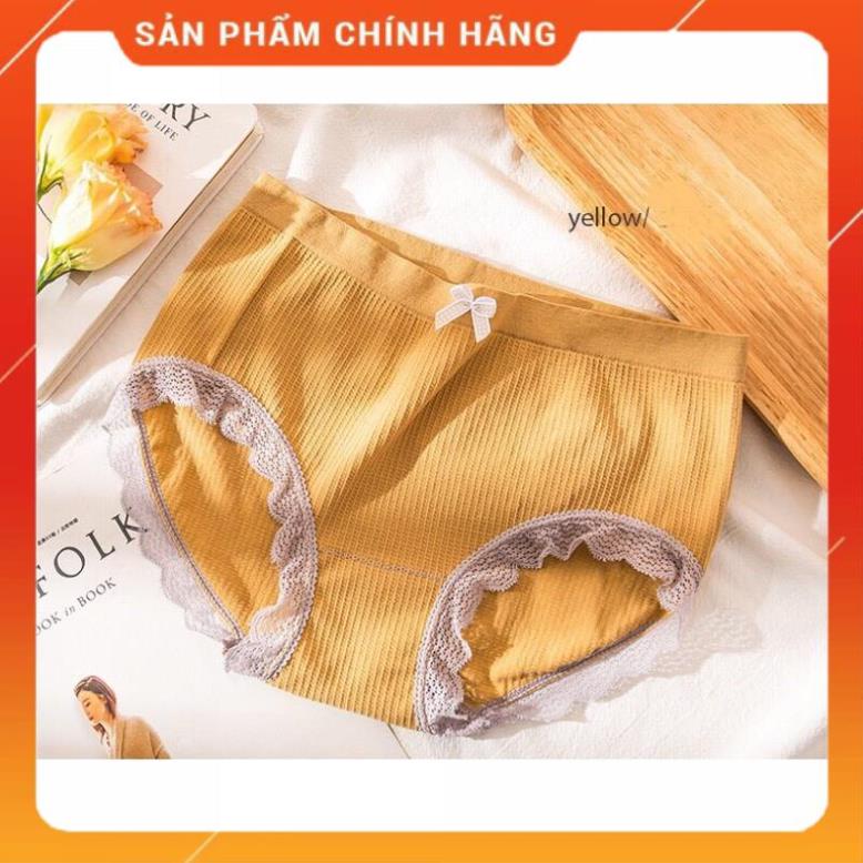 Quần Lót Cotton Thông Hơi Co Giãn 4 Chiều Sợi Bông Viền Ren Cao Cấp 3312