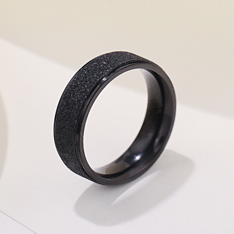 Nhẫn thép không gỉ 6mm đơn giản thời trang Hàn Quốc 5040 cho nam và nữ tùy chọn màu sắc