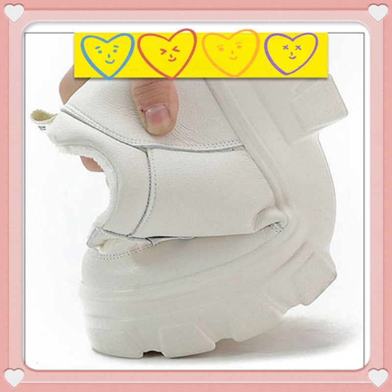 Giày Da Trắng Đế Dày Nâng Chiều Cao Thoáng Khí Thời Trang 2022 Cho Nữ