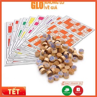 [Mã TOYJAN hoàn 20K xu đơn 50K] Bộ Đồ Chơi Cờ Lô Tô Giấy Và Gỗ Bingo Lotto Việt Giải Trí Ngày Tết GloMart