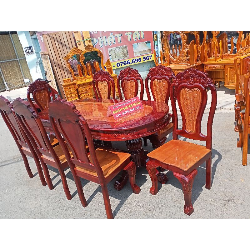 Bàn Ăn 8 Ghế gỗ Tràm Vàng giá 8tr300