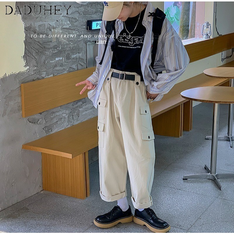 DaDuHey Men's Korean-Style Trendy, Smart and All-Matching Workwear Pants Ins Fashion Brand Draping Loose Straight Casual Pants