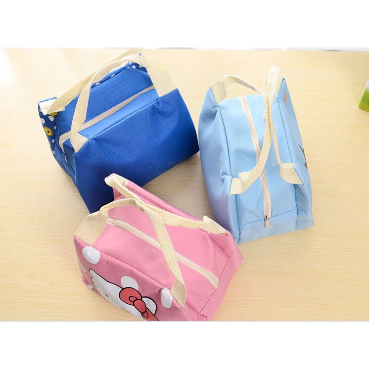 Túi đựng hộp cơm trưa chống thấm nước họa tiết hoạt hình dễ thương tiện lợi