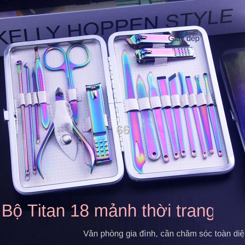 Hmàu titan 8-24 cái bấm móng tay inox bộ trang trí châno bộ móng tay mũi kéo cắt tóc gia dụng bộ bấm móng tay