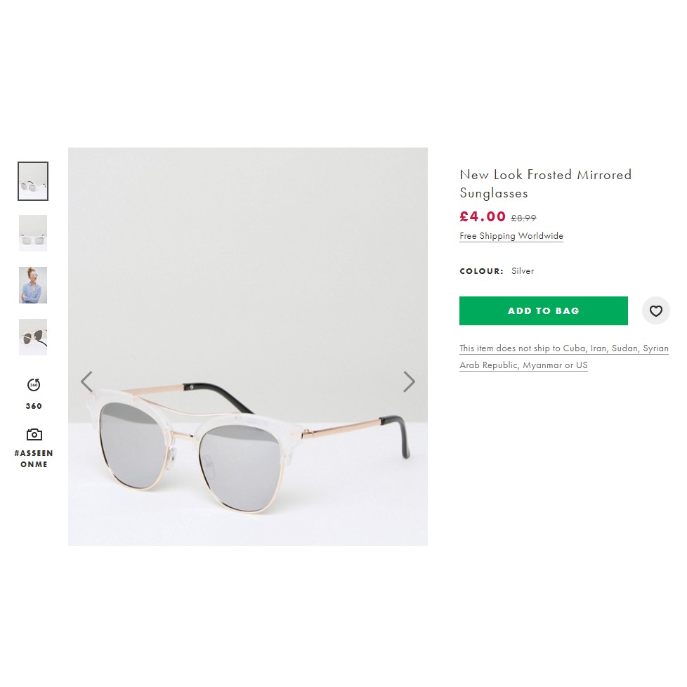 kính nữ ASOS